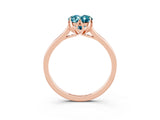 Rose gold Oval Cut Blue Topaz Solitaire Ring with Flower Prong Setting and Classic Band_39