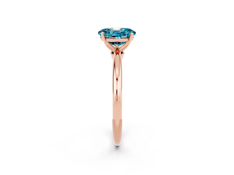 Rose gold Oval Cut Blue Topaz Solitaire Ring with Six-Prong Setting and Classic Band_2