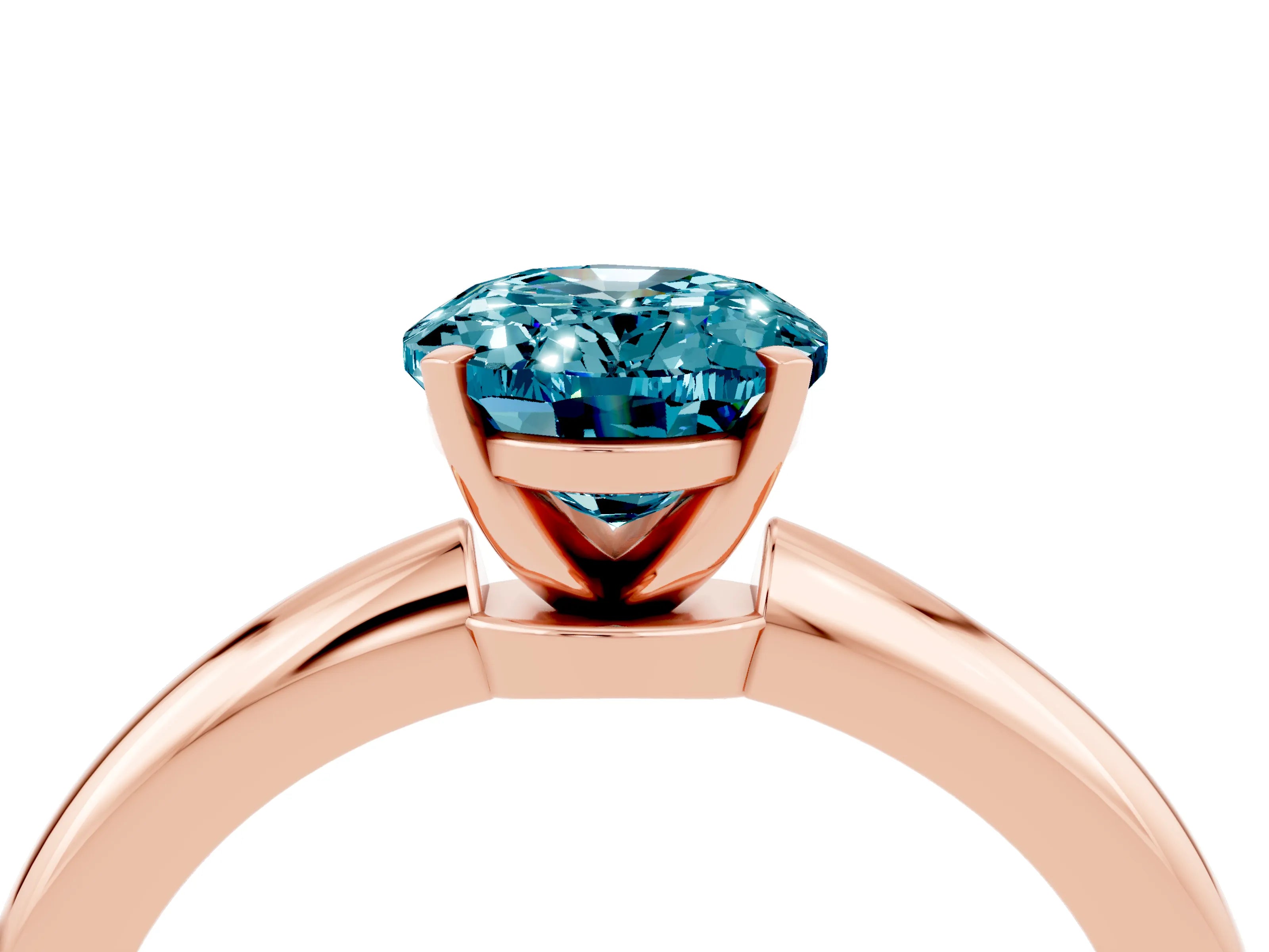 Rose gold Oval Cut Blue Topaz Solitaire Ring with Six-Prong Setting and Classic Band_4