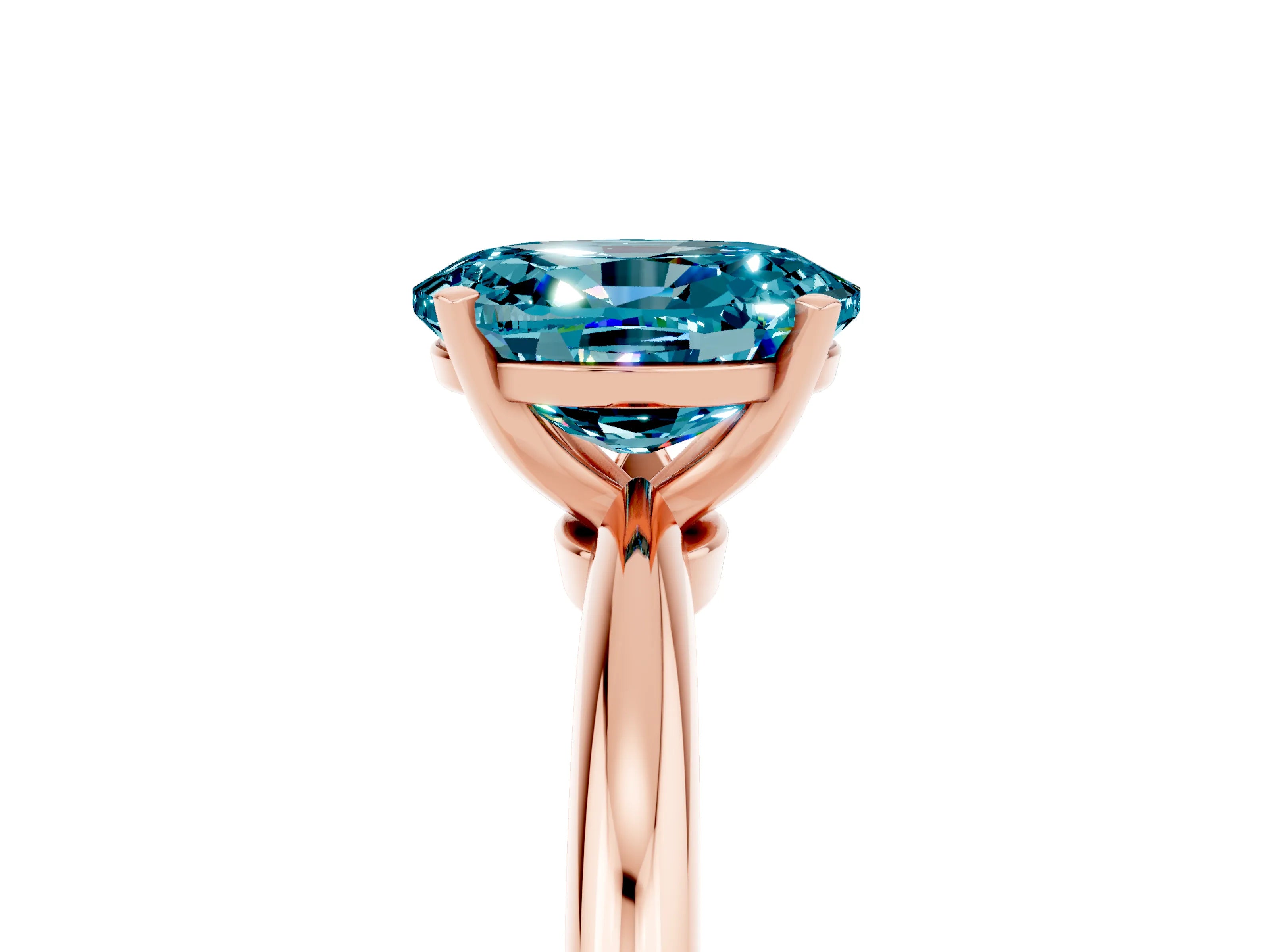 Rose gold Oval Cut Blue Topaz Solitaire Ring with Six-Prong Setting and Classic Band_5