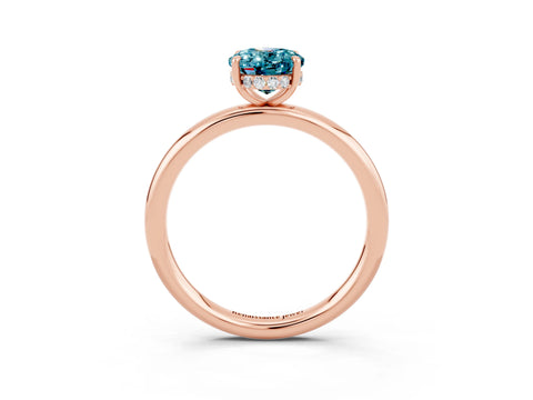 Rose gold Oval Cut Blue Topaz Solitaire Ring with Thin Band and Four-Prong Setting_15
