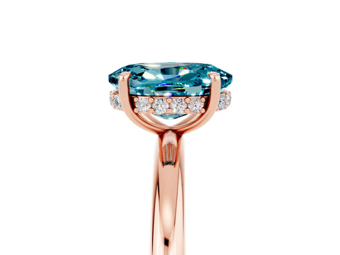 Rose gold Oval Cut Blue Topaz Solitaire Ring with Thin Band and Four-Prong Setting_17