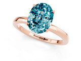 Rose gold Oval Cut Blue Topaz Solitaire Ring with Thin Band and Prong Setting_13
