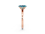 Rose gold Oval Cut Blue Topaz Solitaire Ring with Thin Band and Prong Setting_14