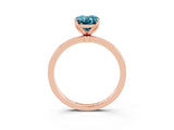 Rose gold Oval Cut Blue Topaz Solitaire Ring with Thin Band and Prong Setting_15