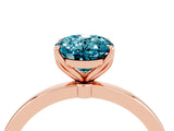 Rose gold Oval Cut Blue Topaz Solitaire Ring with Thin Band and Prong Setting_16