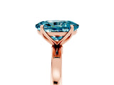 Rose gold Oval Cut Blue Topaz Solitaire Ring with Thin Band and Prong Setting_17