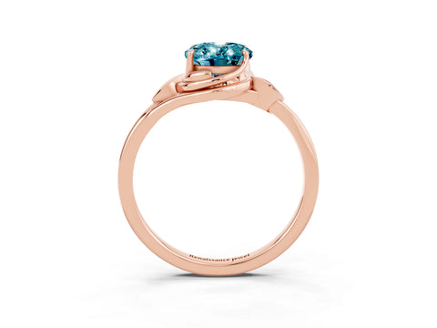 Rose gold Oval Cut Blue Topaz Solitaire Ring with Twist Band and Four-Prong Setting_27