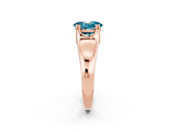 Rose gold Oval Cut Blue Topaz Solitaire Ring with Wide Band and Prong Setting_2