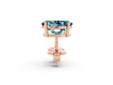 Rose gold Oval Cut Blue Topaz Stud Earrings_32