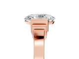 Rose gold Oval Cut Brilliant Solitaire Diamond Ring with Channel Set Band and Bar Prong Setting_13