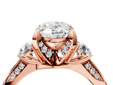 Rose gold Oval Cut Brilliant Three-Stone Diamond Ring with Pavé Band and Four-Prong Setting_7
