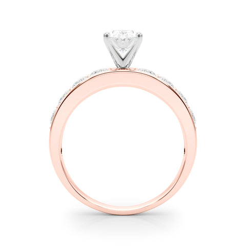 Rose gold Oval Cut Channel Set Diamond Engagement Ring with Four-Prong Setting 2