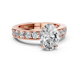 Rose gold Oval Cut Channel Set Diamond Engagement Ring with Four-Prong Setting_251