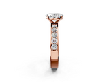 Rose gold Oval Cut Channel Set Diamond Engagement Ring with Four-Prong Setting_253