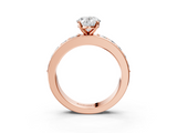 Rose gold Oval Cut Channel Set Diamond Engagement Ring with Four-Prong Setting_254