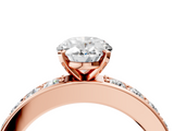 Rose gold Oval Cut Channel Set Diamond Engagement Ring with Four-Prong Setting_255