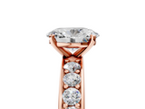 Rose gold Oval Cut Channel Set Diamond Engagement Ring with Four-Prong Setting_256