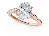 Rose gold Oval Cut Channel Set Solitaire Engagement Ring with Four-Prong Setting_219
