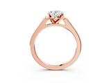 Rose gold Oval Cut Channel Set Solitaire Engagement Ring with Four-Prong Setting_221
