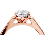 Rose gold Oval Cut Channel Set Solitaire Engagement Ring with Four-Prong Setting_222