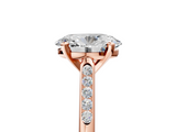 Rose gold Oval Cut Channel Set Solitaire Engagement Ring with Four-Prong Setting_223