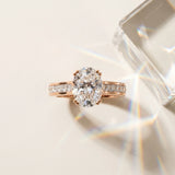 Rose gold Oval Cut Channel Set Solitaire Engagement Ring with Prong Setting_15