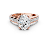 Rose gold Oval Cut Channel Set Solitaire Engagement Ring with Prong Setting_20