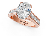 Rose gold Oval Cut Channel Set Solitaire Engagement Ring with Prong Setting_21
