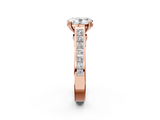 Rose gold Oval Cut Channel Set Solitaire Engagement Ring with Prong Setting_22