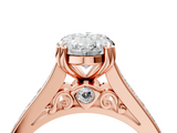 Rose gold Oval Cut Channel Set Solitaire Engagement Ring with Prong Setting_24