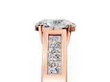 Rose gold Oval Cut Channel Set Solitaire Ring with Four-Prong Setting_11