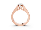 Rose gold Oval Cut Channel Set Solitaire Ring with Four-Prong Setting_9