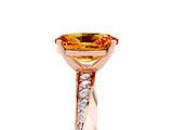Rose gold Oval Cut Citrine Engagement Ring with Side Stone Accents and Four-Prong Setting_65
