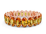 Rose gold Oval Cut Citrine Eternity Band with Shared Prong Setting