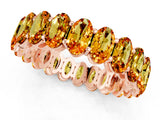 Rose gold Oval Cut Citrine Eternity Band with Shared Prong Setting_1