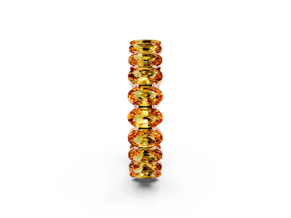 Rose gold Oval Cut Citrine Eternity Band with Shared Prong Setting