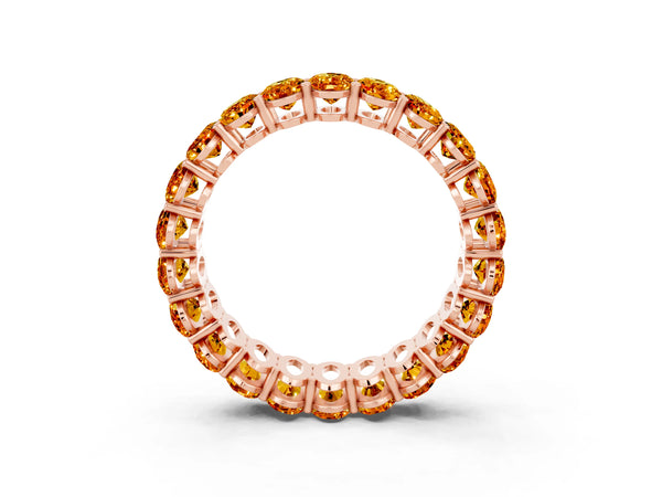 Rose gold Oval Cut Citrine Eternity Band with Shared Prong Setting