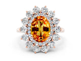 Rose gold Oval Cut Citrine Floral Double Halo Engagement Ring with Prong Setting_60