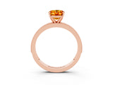 Rose gold Oval Cut Citrine Milgrain Pavé Engagement Ring with Four-Prong Setting_15