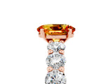Rose gold Oval Cut Citrine Prong Setting with Side Stones on a Pave Band_5