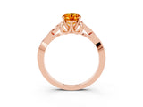 Rose gold Oval Cut Citrine Solitaire Celtic Knot Ring with Four-Prong Setting_15