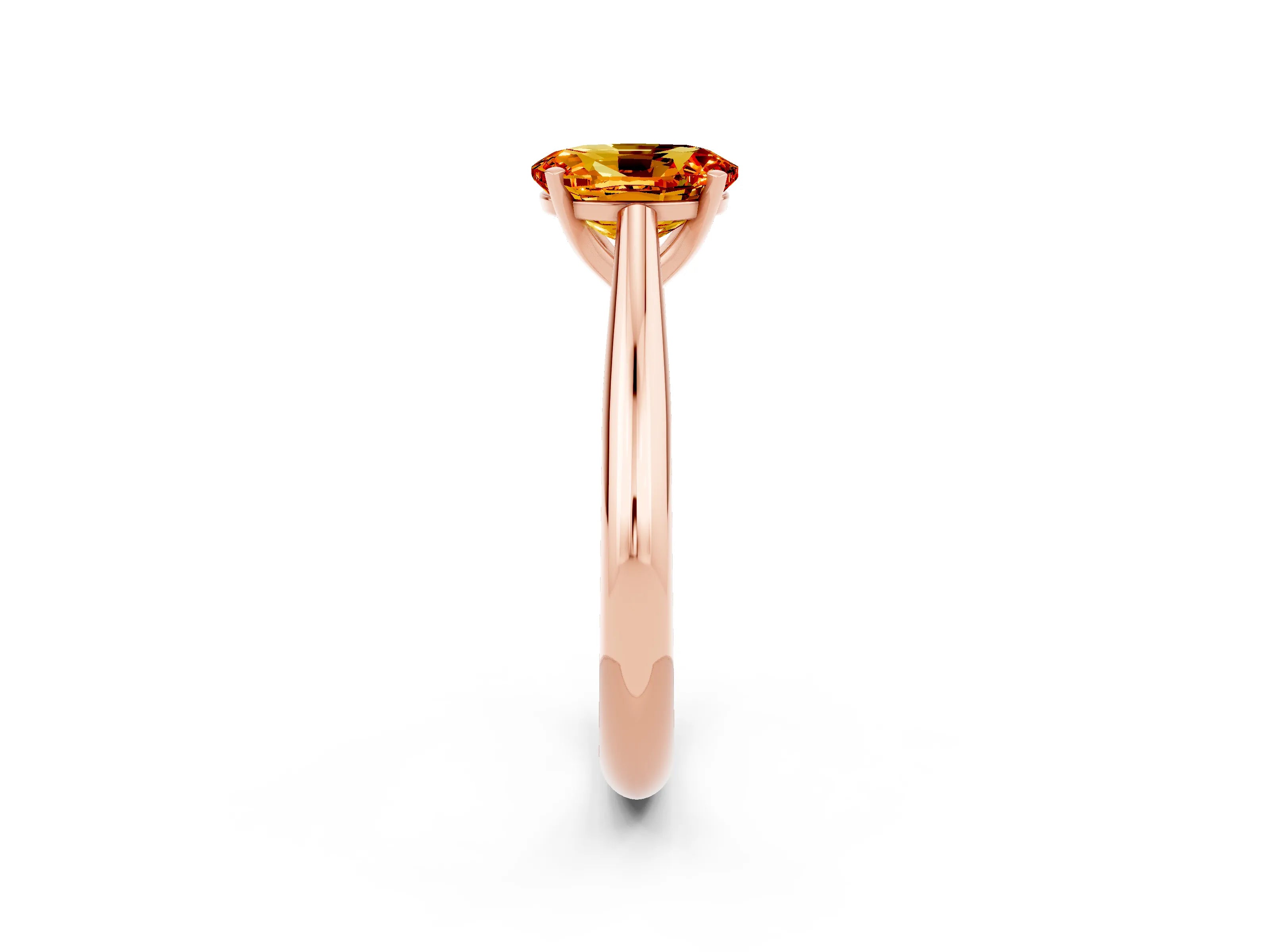 Rose gold Oval Cut Citrine Solitaire Engagement Ring with Cathedral Setting and Four-Prong Mount_14