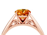 Rose gold Oval Cut Citrine Solitaire Engagement Ring with Cathedral Setting and Four-Prong Mount_28