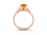 Rose gold Oval Cut Citrine Solitaire Engagement Ring with Cathedral Setting and Four-Prong Mount_69