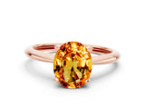 Rose gold Oval Cut Citrine Solitaire Engagement Ring with Classic Band and Four-Prong Setting_24