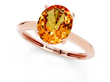 Rose gold Oval Cut Citrine Solitaire Engagement Ring with Classic Band and Four-Prong Setting_25