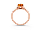 Rose gold Oval Cut Citrine Solitaire Engagement Ring with Classic Band and Four-Prong Setting_27