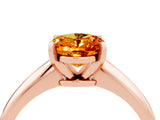 Rose gold Oval Cut Citrine Solitaire Engagement Ring with Classic Band and Four-Prong Setting_28