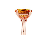 Rose gold Oval Cut Citrine Solitaire Engagement Ring with Classic Band and Four-Prong Setting_29